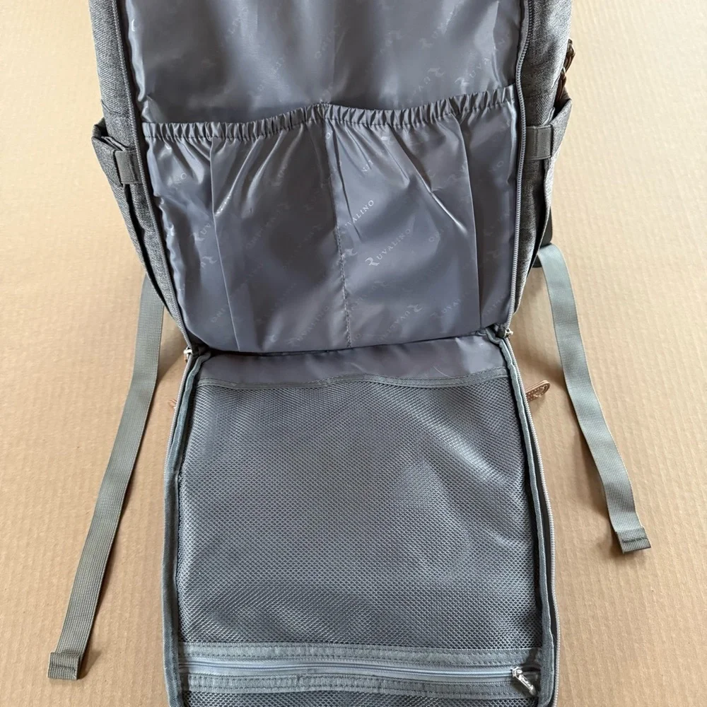 Ruvalino Gray Diaper Backpack Bag